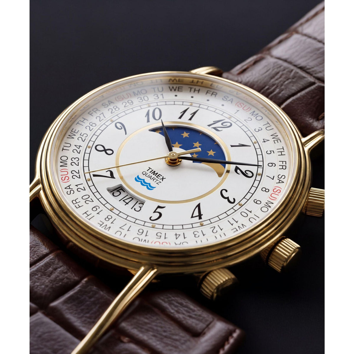 Timex Moon Phase de hombre banda de piel – TW2Y99000