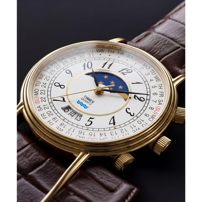 Timex Moon Phase de hombre banda de piel – TW2Y99000