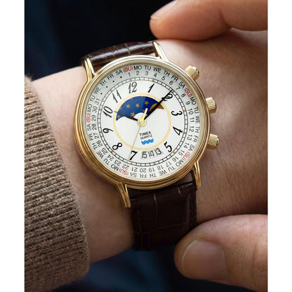 Timex Moon Phase de hombre banda de piel – TW2Y99000