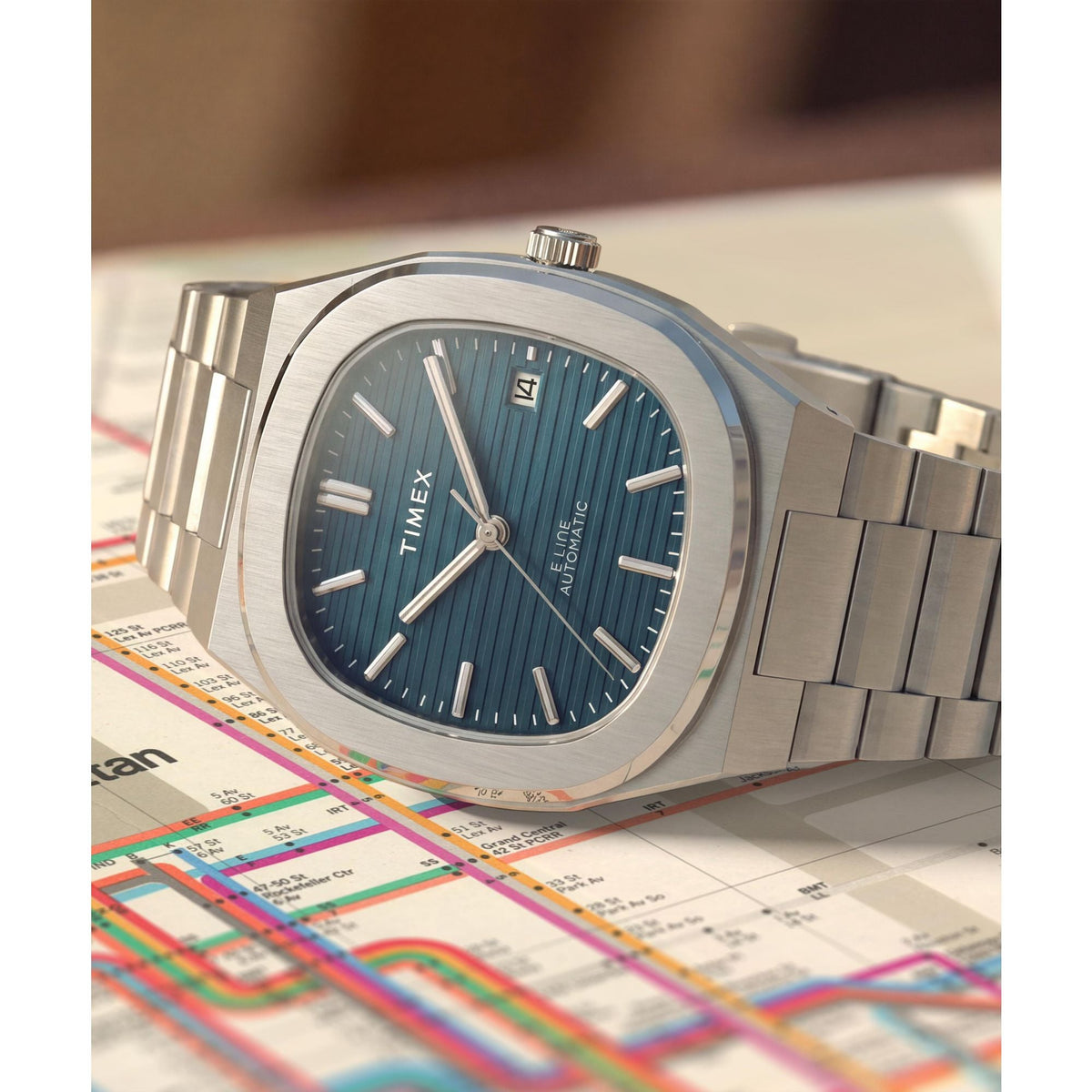 Timex E Line Automático de caballero correa de metal – TW6A00700