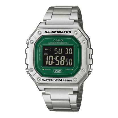 Casio unisex correa de metal digital – W-218HD-3AV