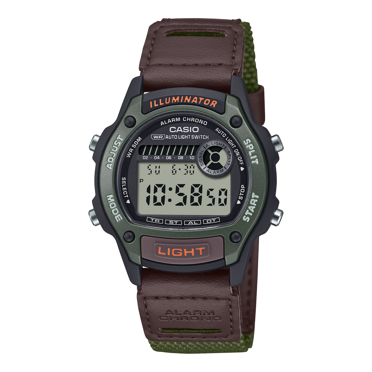 Casio digital de hombre correa de piel – W-220HF-3AV