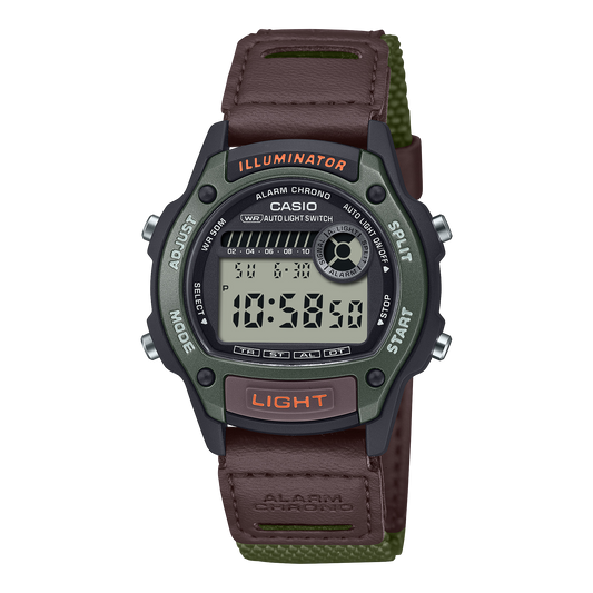 Casio digital de hombre correa de piel – W-220HF-3AV