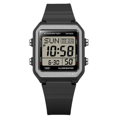 Casio Digital unisex correa de silicona – W-221H-1AV