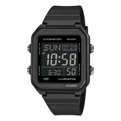 Casio digital de unisex correa de silicona – W-221H-1BV
