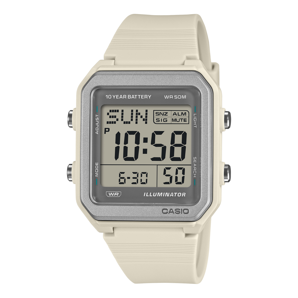 Casio digital unisex correa de silicona – W-221H-8AV