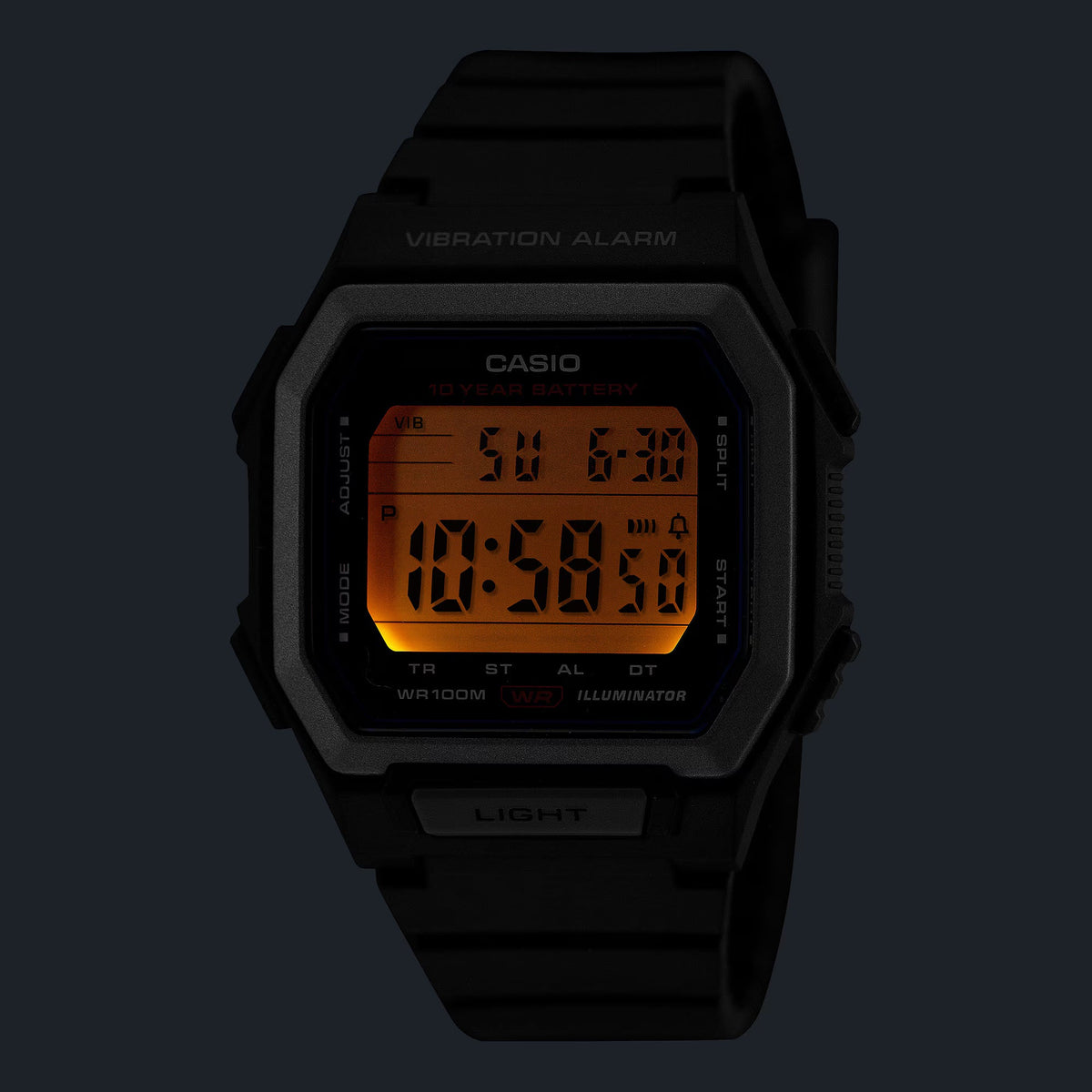 Casio digital de hombre correa de caucho – W-738H-1AV