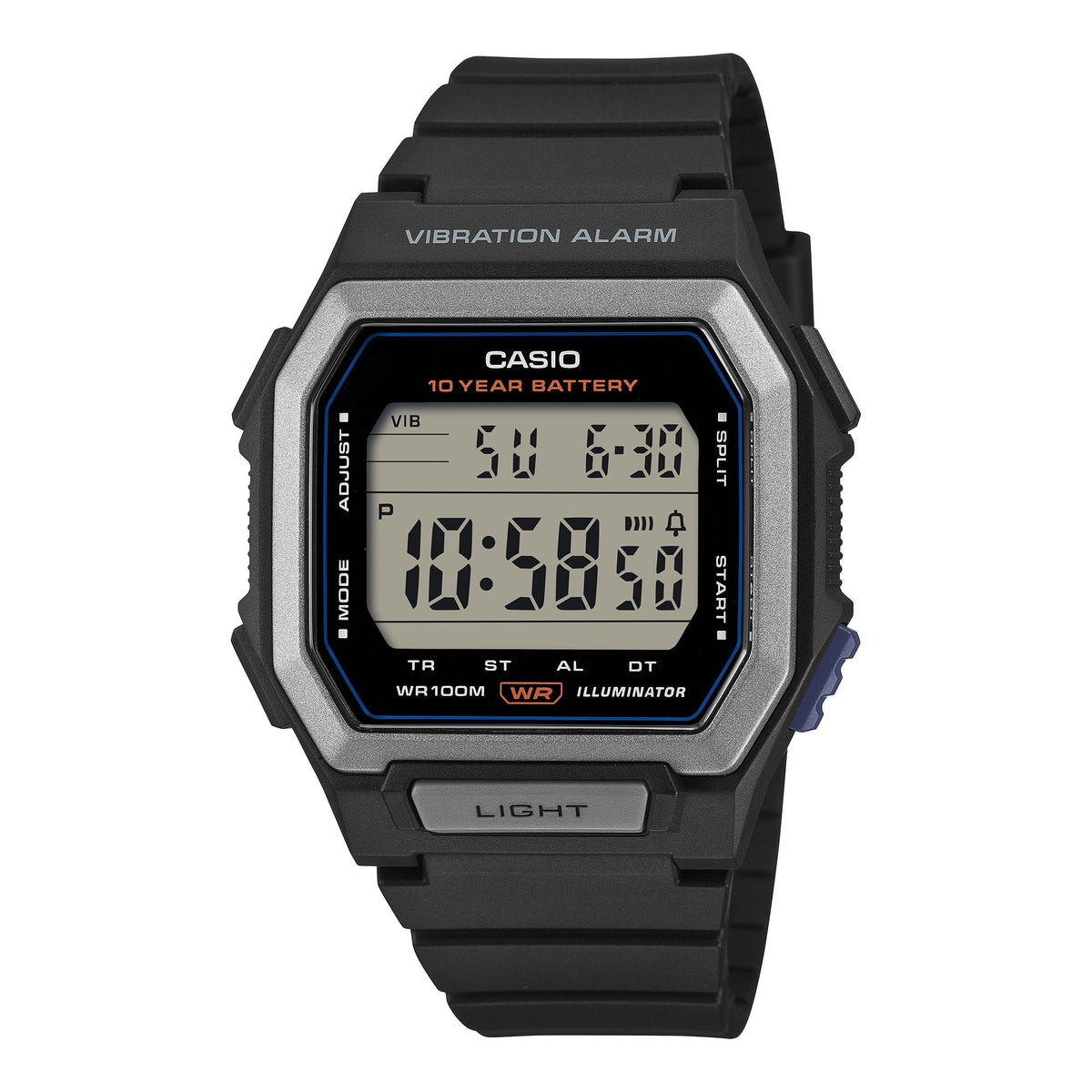 Casio digital de hombre correa de caucho – W-738H-1AV