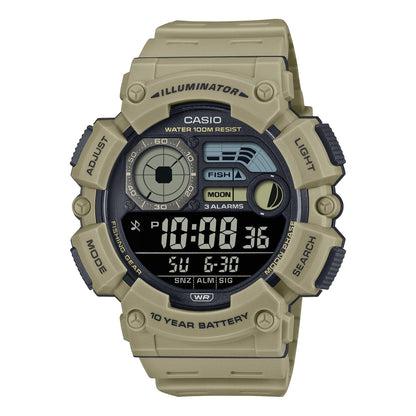 Casio Digital para Hombre con Correa de Resina, Fishing Gear y Fase Lunar – WS-1500H-5BV