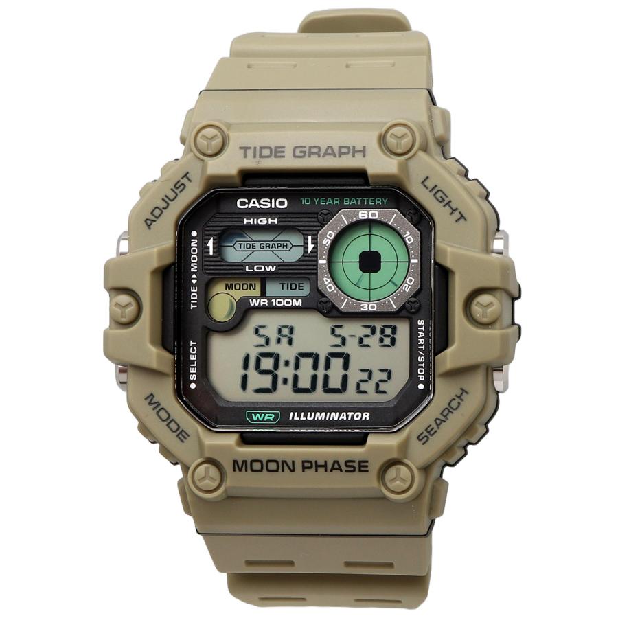 Casio Gráfica de marea, Illuminator, 10 años de batería, Fase Lunar para Hombre – WS-1700H-5AV