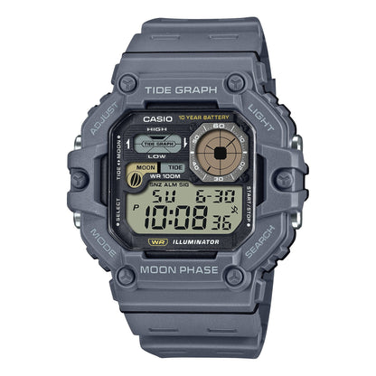 Casio Gráfica de marea, Illuminator, 10 años de batería, Fase Lunar para Hombre – WS-1700H-8AV
