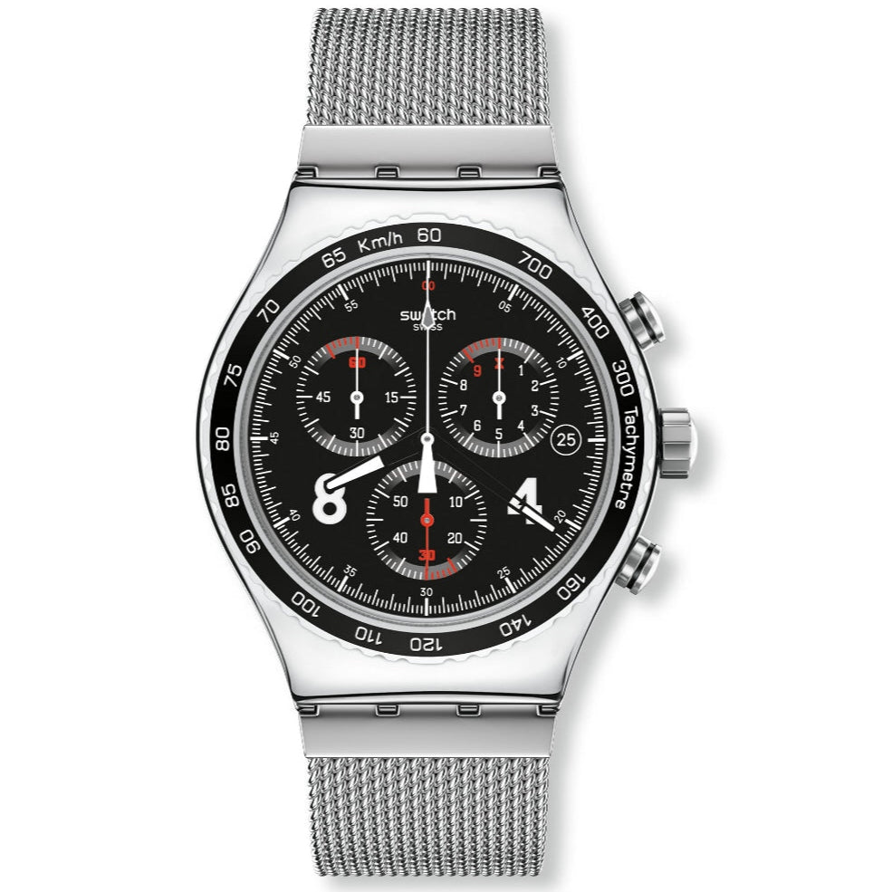 Swatch Blackie de hombre pulsera mesh 42mm – YVS401GB