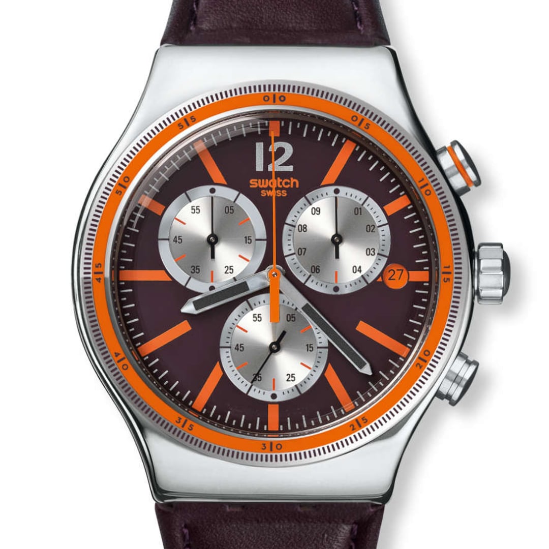 Swatch Irony Prisoner de hombre correa de cuero – YVS413