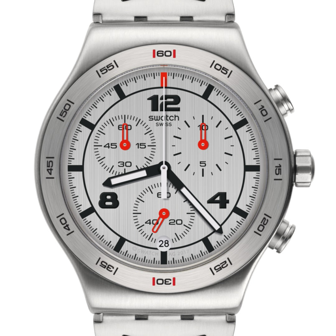 Swatch Silver Again de hombre correa de metal 43 mm – YVS447G