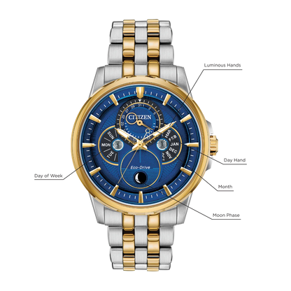 bu0054-52l Reloj Citizen Eco-drive de caballero pulsera de metal 44 mm