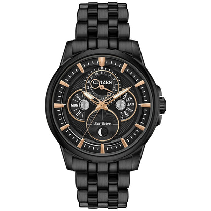 bu0057-54e Citizen Calendrier Moonphase Eco-drive de hombre pulsera de metal 44 mm