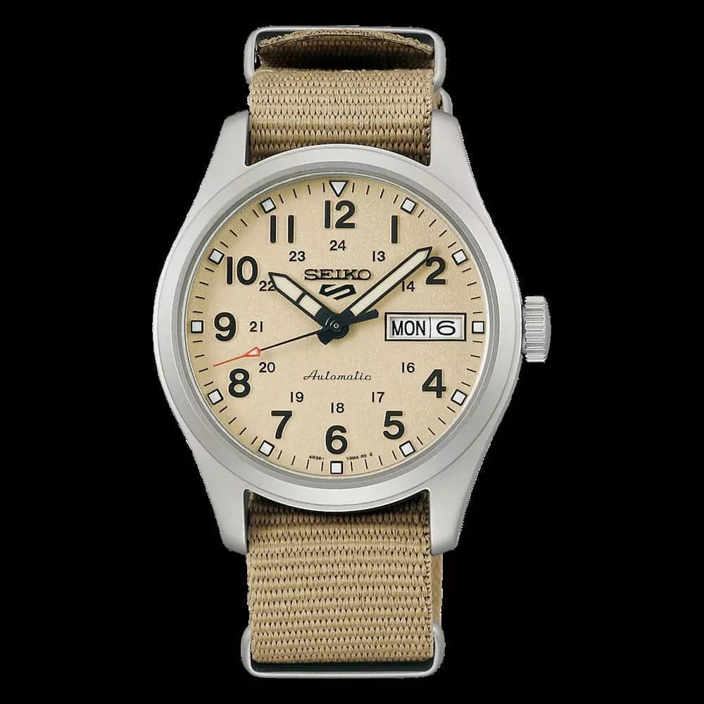 Seiko Serie 5 Análogo para Caballero con Correa de Tela – SRPJ83K1