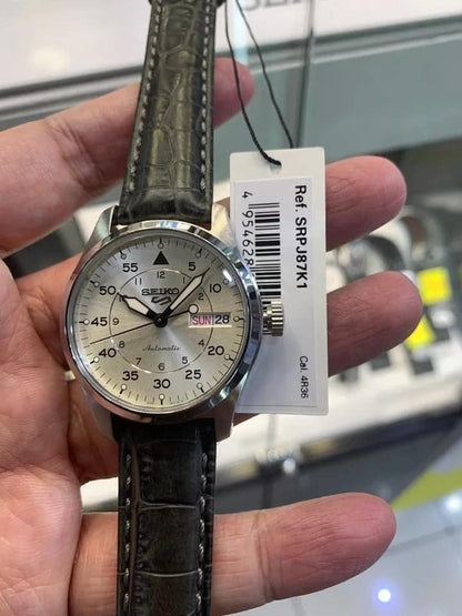 Seiko Serie 5 Análogo para Hombre con Correa de Cuero – SRPJ87K1